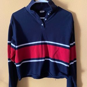 Brandy Melville navy stripe polo